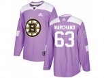 Adidas Boston Bruins #63 Brad Marchand Purple Authentic Fights Cancer Stitched NHL Jersey