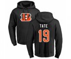 Cincinnati Bengals #19 Auden Tate Black Name & Number Logo Pullover Hoodie
