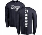 Los Angeles Rams #27 Darrell Henderson Navy Blue Backer Long Sleeve T-Shirt