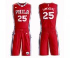 Philadelphia 76ers #25 Ben Simmons Swingman Red Basketball Suit Jersey Statement Edition