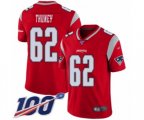New England Patriots #62 Joe Thuney Limited Red Inverted Legend 100th Season Football Jersey