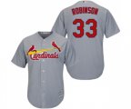 St. Louis Cardinals #33 Drew Robinson Replica Grey Road Cool Base Baseball Jersey