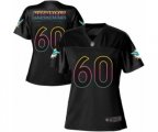 Women Miami Dolphins #60 Robert Nkemdiche Game Black Fashion Football Jersey