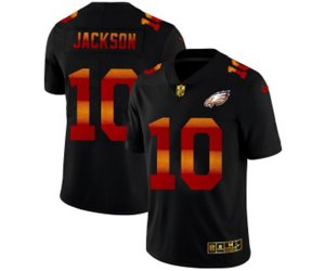 Philadelphia Eagles #10 Desean Jackson Men\'s Black Nike Red Orange Stripe Vapor Limited NFL Jersey