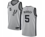 San Antonio Spurs #5 Dejounte Murray Swingman Silver Alternate NBA Jersey Statement Edition