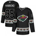 Minnesota Wild #35 Andrew Hammond Authentic Black Team Logo Fashion NHL Jersey