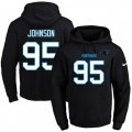 Carolina Panthers #95 Charles Johnson Black Name & Number Pullover Hoodie