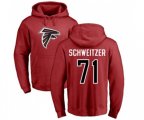 Atlanta Falcons #71 Wes Schweitzer Red Name & Number Logo Pullover Hoodie