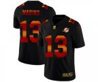 Miami Dolphins #13 Dan Marino Men's Black Red Orange Stripe Vapor Limited NFL Jersey
