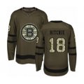 Boston Bruins #18 Brett Ritchie Authentic Green Salute to Service Hockey Jersey