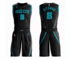 Charlotte Hornets #8 Bismack Biyombo Authentic Black Basketball Suit Jersey - City Edition