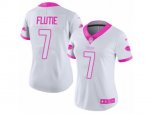 Women Buffalo Bills #7 Doug Flutie Limited White Pink Rush Fashion NFL Jersey