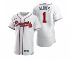 Atlanta Braves #1 Ozzie Albies Nike White 2020 Authentic Jersey