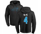 Carolina Panthers #4 Joey Slye Black Name & Number Logo Pullover Hoodie