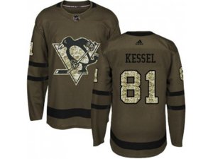 Adidas Pittsburgh Penguins #81 Phil Kessel Green Salute to Service Stitched NHL Jersey