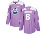 Edmonton Oilers #6 Adam Larsson Purple Authentic Fights Cancer Stitched NHL Jersey
