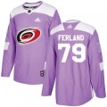 Carolina Hurricanes #79 Michael Ferland Purple Authentic Fights Cancer Stitched NHL Jersey