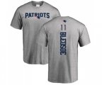 New England Patriots #11 Drew Bledsoe Ash Backer T-Shirt