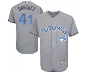 Toronto Blue Jays #41 Aaron Sanchez Authentic Gray 2016 Father\'s Day Fashion Flex Base Baseball Jersey