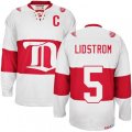 CCM Detroit Red Wings #5 Nicklas Lidstrom Premier White Winter Classic Throwback NHL Jersey