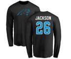 Carolina Panthers #26 Donte Jackson Black Name & Number Logo Long Sleeve T-Shirt