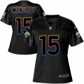 Women Jacksonville Jaguars #15 Donte Moncrief Game Black Fashion NFL Jersey