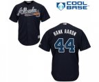Atlanta Braves #44 Hank Aaron Replica Blue Alternate Road Cool Base Baseball Jersey