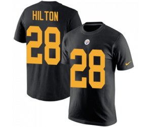 Pittsburgh Steelers #28 Mike Hilton Black Rush Pride Name & Number T-Shirt