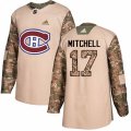 Montreal Canadiens #17 Torrey Mitchell Authentic Camo Veterans Day Practice NHL Jersey
