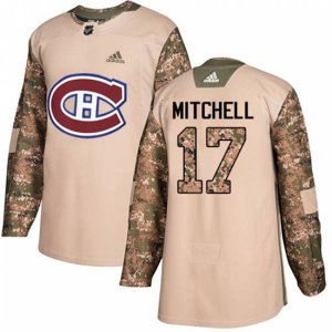 Montreal Canadiens #17 Torrey Mitchell Authentic Camo Veterans Day Practice NHL Jersey