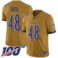 Baltimore Ravens #48 Patrick Queen Gold Stitched NFL Limited Inverted Legend 100th Season Jersey