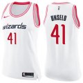 Women's Washington Wizards #41 Wes Unseld Swingman White Pink Fashion NBA Jersey