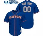 New York Mets Customized Replica Royal Blue Alternate Road Cool Base Baseball Jersey