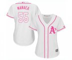 Women's Oakland Athletics #55 Sean Manaea Replica White Fashion Cool Base Baseball Jersey