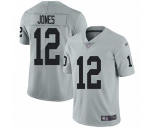 Oakland Raiders #12 Zay Jones Limited Silver Inverted Legend Football Jersey
