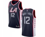 Los Angeles Clippers #12 Luc Mbah a Moute Authentic Navy Blue Basketball Jersey - City Edition