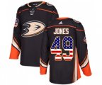 Anaheim Ducks #49 Max Jones Authentic Black USA Flag Fashion Hockey Jersey
