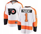 Philadelphia Flyers #1 Bernie Parent Fanatics Branded White Away Breakaway NHL Jersey