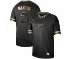 San Diego Padres #2 Johnny Manziel Authentic Black Gold Fashion Baseball Jersey