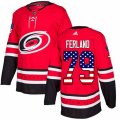 Carolina Hurricanes #79 Michael Ferland Red Home Authentic USA Flag Stitched NHL Jersey