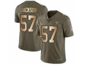 New Orleans Saints #57 Rickey Jackson Limited Olive Gold 2017 Salute to Service NFL Jersey