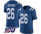 Indianapolis Colts #26 Clayton Geathers Royal Blue Team Color Vapor Untouchable Limited Player 100th Season Football Jersey