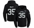 Oakland Raiders #35 Curtis Riley Black Name & Number Pullover Hoodie