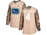 Vancouver Canucks #4 Michael Del Zotto Camo Authentic 2017 Veterans Day Stitched NHL Jersey
