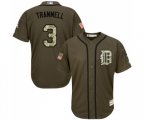 Detroit Tigers #3 Alan Trammell Authentic Green Salute to Service Baseball Jersey