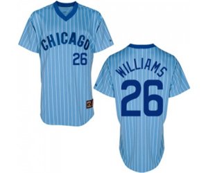 Chicago Cubs #26 Billy Williams Authentic Blue White Strip Cooperstown Throwback Baseball Jersey
