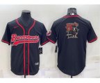 Tampa Bay Buccaneers Black Team Big Logo With Patch Cool Base Stitched Baseball Jersey