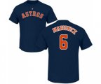 Houston Astros #6 Jake Marisnick Navy Blue Name & Number T-Shirt