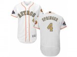 Houston Astros #4 George Springer White FlexBase Authentic 2018 Gold Program Stitched Baseball Jersey