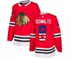 Chicago Blackhawks #8 Nick Schmaltz Authentic Red USA Flag Fashion NHL Jersey